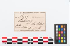 Etikett zu Bronzebügelbesatzfibel (NHMW-PRAE-026547)